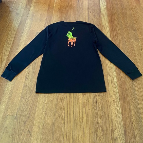 Polo by Ralph Lauren Black Neon Pony Logo  and Cargo Pants Boys Set - Picture 5 of 12